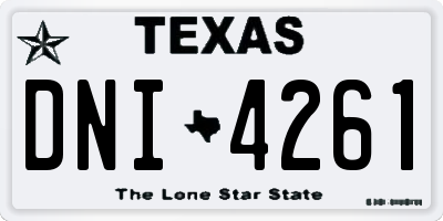 TX license plate DNI4261