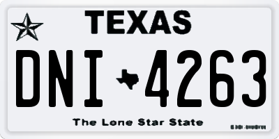 TX license plate DNI4263