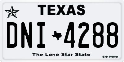 TX license plate DNI4288