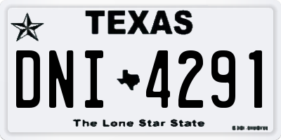 TX license plate DNI4291