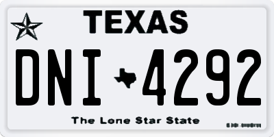 TX license plate DNI4292