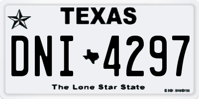 TX license plate DNI4297