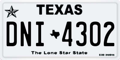 TX license plate DNI4302