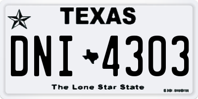TX license plate DNI4303