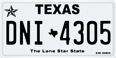 TX license plate DNI4305