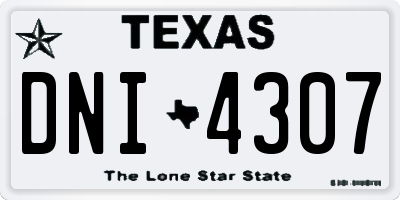 TX license plate DNI4307