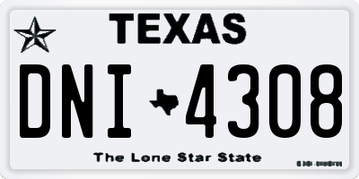 TX license plate DNI4308