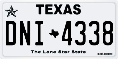 TX license plate DNI4338