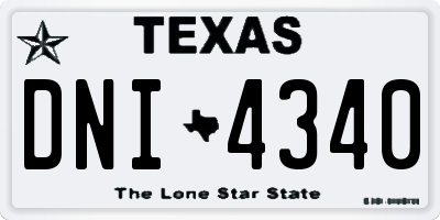 TX license plate DNI4340