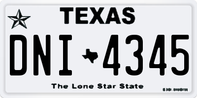 TX license plate DNI4345