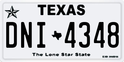 TX license plate DNI4348