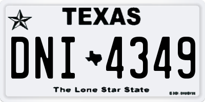 TX license plate DNI4349