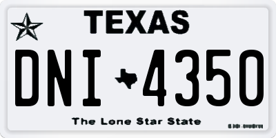 TX license plate DNI4350