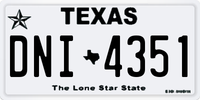 TX license plate DNI4351