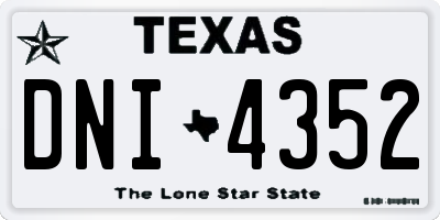 TX license plate DNI4352