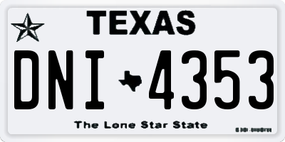 TX license plate DNI4353