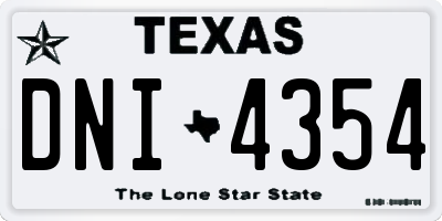 TX license plate DNI4354