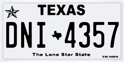 TX license plate DNI4357