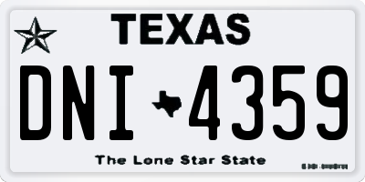 TX license plate DNI4359