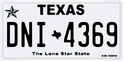 TX license plate DNI4369