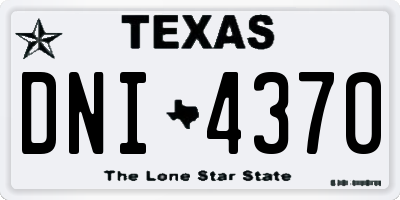 TX license plate DNI4370