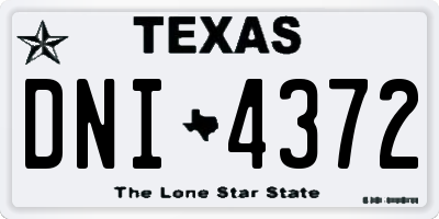 TX license plate DNI4372