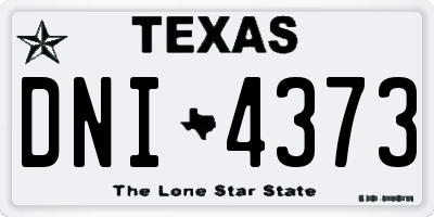 TX license plate DNI4373