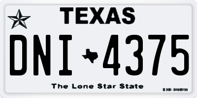 TX license plate DNI4375