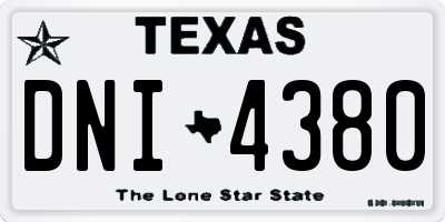 TX license plate DNI4380