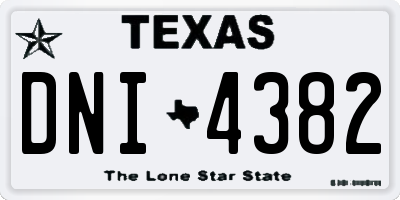 TX license plate DNI4382