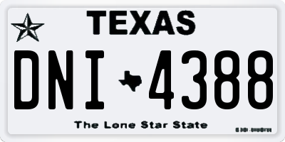 TX license plate DNI4388