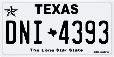TX license plate DNI4393