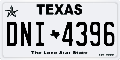 TX license plate DNI4396