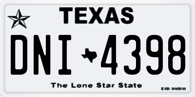 TX license plate DNI4398