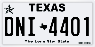 TX license plate DNI4401