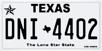 TX license plate DNI4402