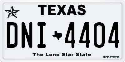 TX license plate DNI4404