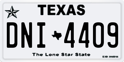 TX license plate DNI4409