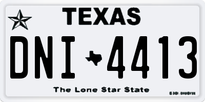 TX license plate DNI4413