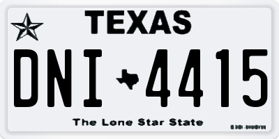TX license plate DNI4415