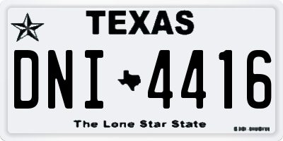 TX license plate DNI4416