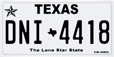 TX license plate DNI4418