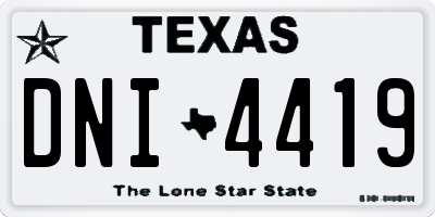 TX license plate DNI4419