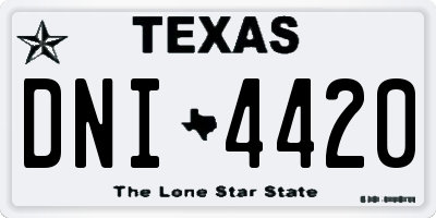 TX license plate DNI4420