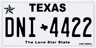 TX license plate DNI4422