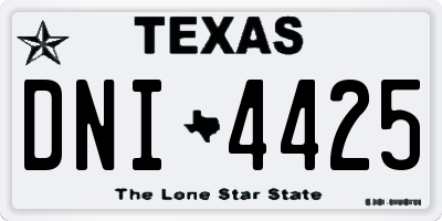TX license plate DNI4425