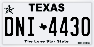 TX license plate DNI4430