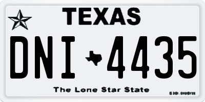 TX license plate DNI4435