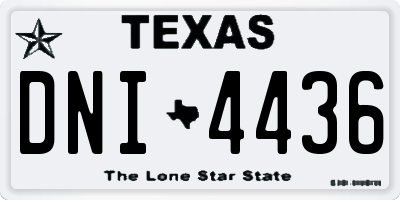 TX license plate DNI4436