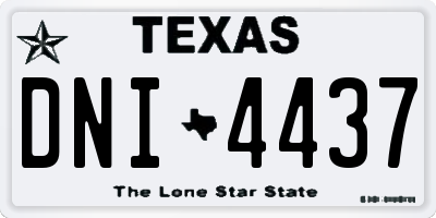 TX license plate DNI4437